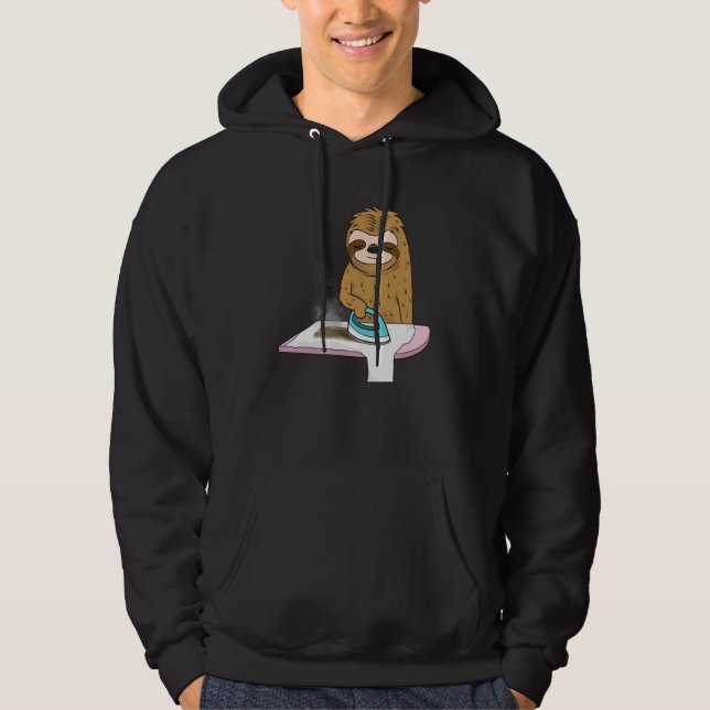 Faultier bügelt seines auch hoodie (Vorderseite)