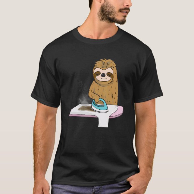 Faultier bügelt seines auch T-Shirt (Vorderseite)