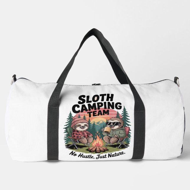 Faultier-Camping-Team Ohne Stress Duffle Bag (Vorderseite)