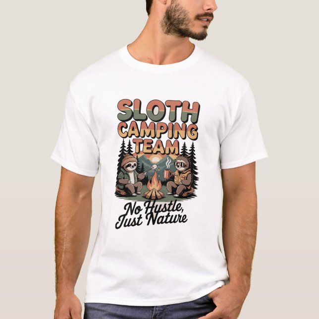 Faultier-Campingteam mit Natur T-Shirt (Vorderseite)