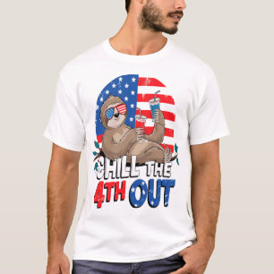 Faultier Chill der 4. patriotisch USA T-Shirt