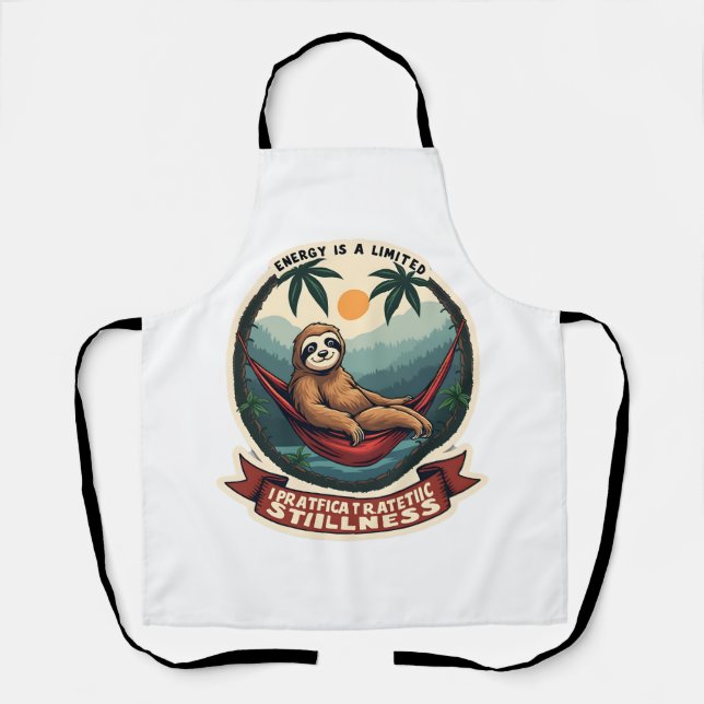 Faultier Dinosaur Vintage Retro-Fahrt Grafik Schürze (Vorderseite)