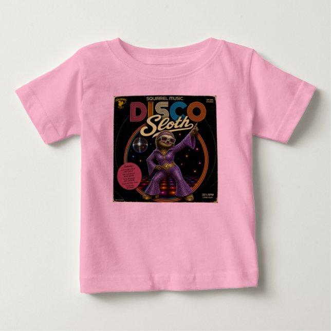 Faultier Disco-Diva Baby T-shirt (Vorderseite)