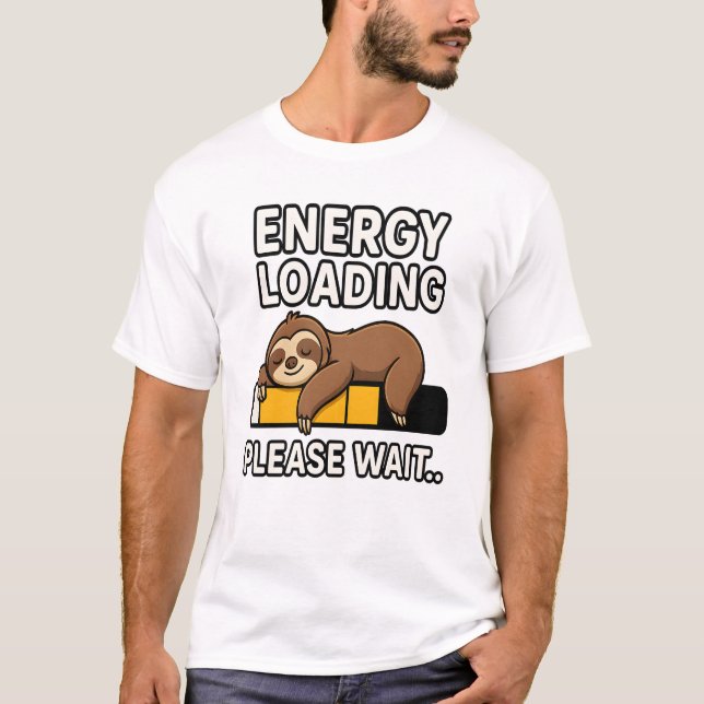 Faultier Energiesparstimmung T-Shirt (Vorderseite)