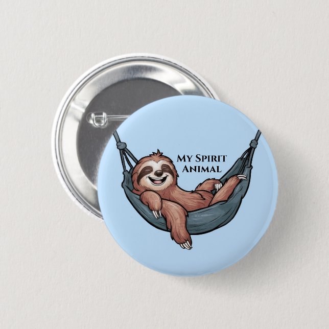 Faultier entspannt button (Vorne & Hinten)