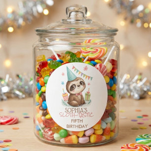 Faultier Faultier-tastische Kindergeburtstag Runder Aufkleber