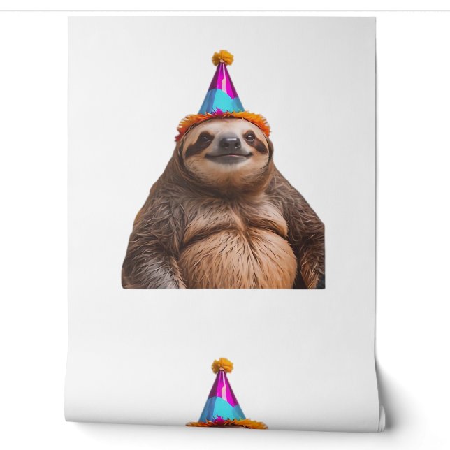 Faultier-Geburtstagspartyhut Geschenk lustiges Mem Tapete (Abrollen)