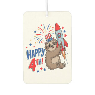 Faultier Glücklich 4. Raketenfeuerwerk USA Autolufterfrischer