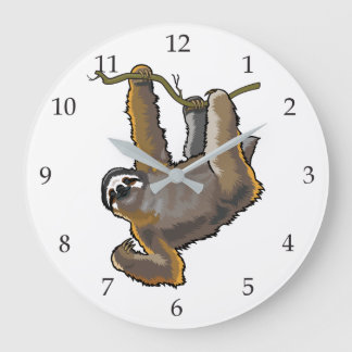 Faultier Große Wanduhr