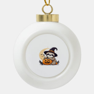 Faultier Halloween-Motiv Süßes Klassisches T-Shirt Keramik Kugel-Ornament