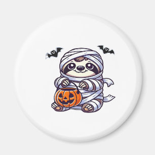 Faultier Halloween Mumie Kinder Frauen Männer Faul Magnet