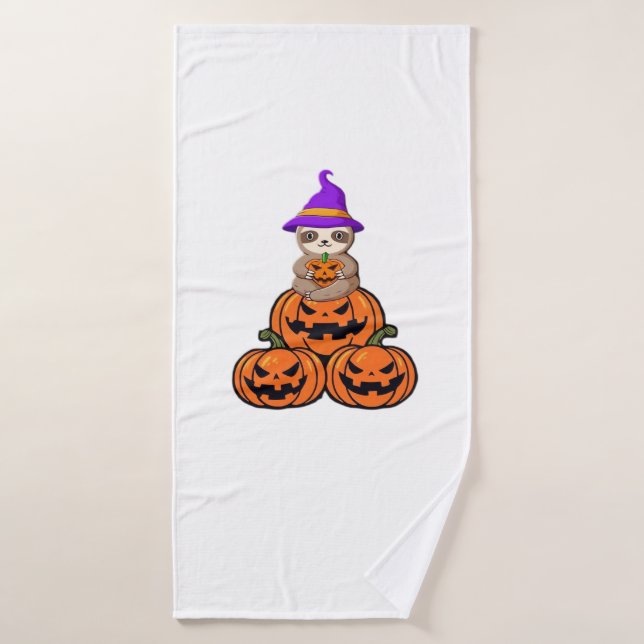 Faultier Halloween Premium T-Shirt Badehandtuch (Badehandtuch)