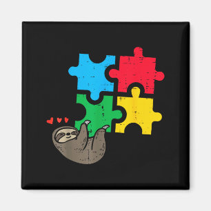 Faultier-Hängepuzzle Süße Autismus-Bewusstsein Män Magnet