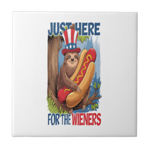 Faultier Hot Dog 4. Juli BBQ Fliese