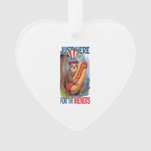 Faultier Hot Dog 4. Juli BBQ Ornament