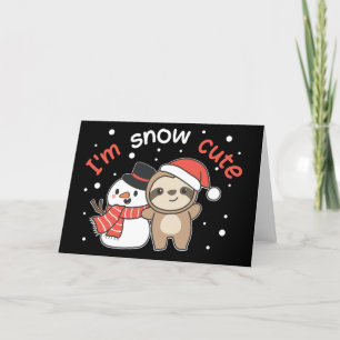 Faultier Ich bin Schnee Süßer Schneemann Schnee Wo Feiertagskarte