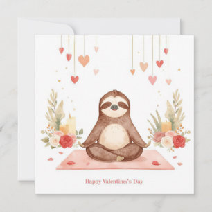 Faultier im Yogakurs am Valentinstag Feiertagskarte