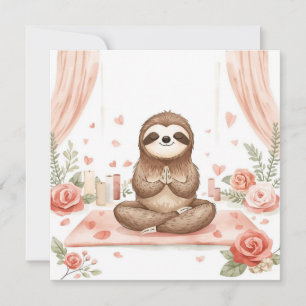 Faultier im Yogakurs am Valentinstag Feiertagskarte