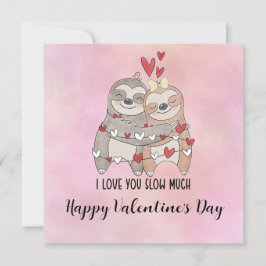 Faultier im Yogakurs am Valentinstag Feiertagskarte
