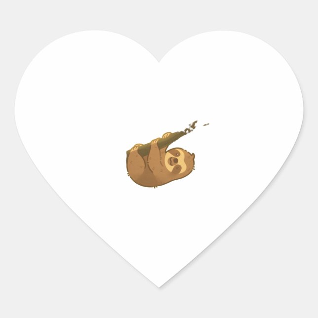 Faultier in seinem kleinen, klassischen T - Shirt Herz-Aufkleber (Vorderseite)