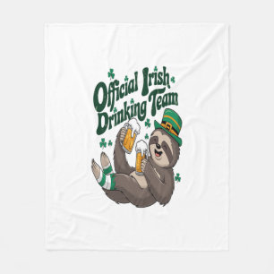 Faultier Irisches Trinken St. Patrick's Day Fleecedecke