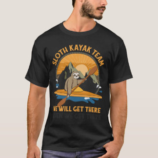 Faultier-Kajakfahren retro retro T-Shirt