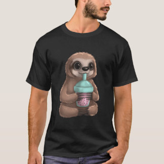 Faultier Kawaii Boba Bubble Milchtee Tapiokaperlen T-Shirt