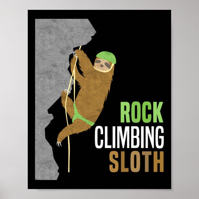 Faultier Klettern Rock Climber Lustiges Geschenk S Poster (Vorne)