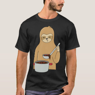 Faultier Kochen Süße Hausarbeit Faul Müde T-Shirt