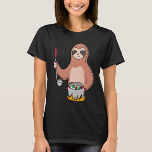 Faultier-Kochkunst Süßer Faultier-Koch Faules Wald T-Shirt