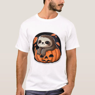 Faultier-Kürbis-Halloween-Aufkleber Oversized T-Sh T-Shirt