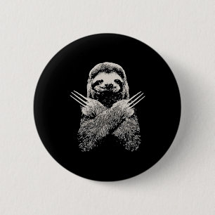 Faultier Lustiges Kostüm Geschenk für Faule Button