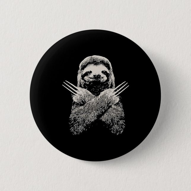 Faultier Lustiges Kostüm Geschenk für Faule  Button (Vorderseite)