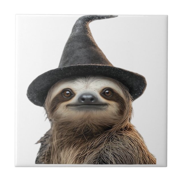 Faultier mit Halloween-Hexenhut Classic T-Shirt Fliese (Vorderseite)
