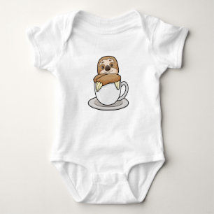 Faultier mit Kaffee-Cup Baby Strampler