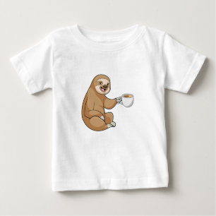 Faultier mit Kaffee-Cup Baby T-shirt