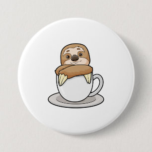 Faultier mit Kaffee-Cup Button