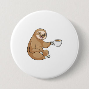 Faultier mit Kaffee-Cup Button