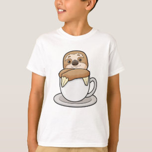 Faultier mit Kaffee-Cup T-Shirt