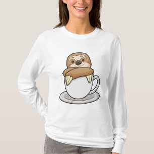 Faultier mit Kaffee-Cup T-Shirt