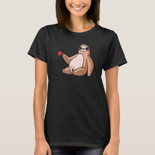 Faultier mit Kaffee Tasse Schillernde Person Lazy T-Shirt