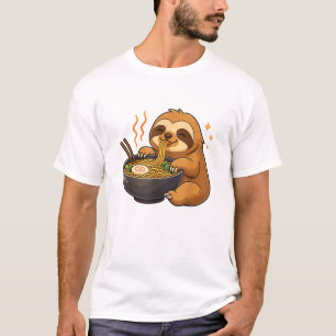 Faultier mit Nudeln Ramen Kawaii Faultier T-Shirt