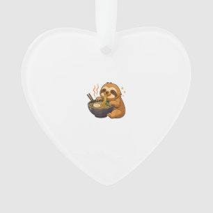Faultier mit Nudeln Ramen Kawaii Faultier T-Shirt Ornament