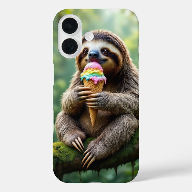 Faultier mit Regenbogeneis Case-Mate iPhone Hülle (Rückseite)