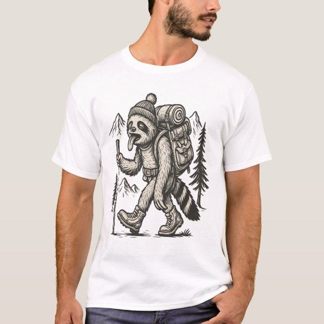 Faultier Müdes Faultier Wandern T-Shirt (Vorderseite)