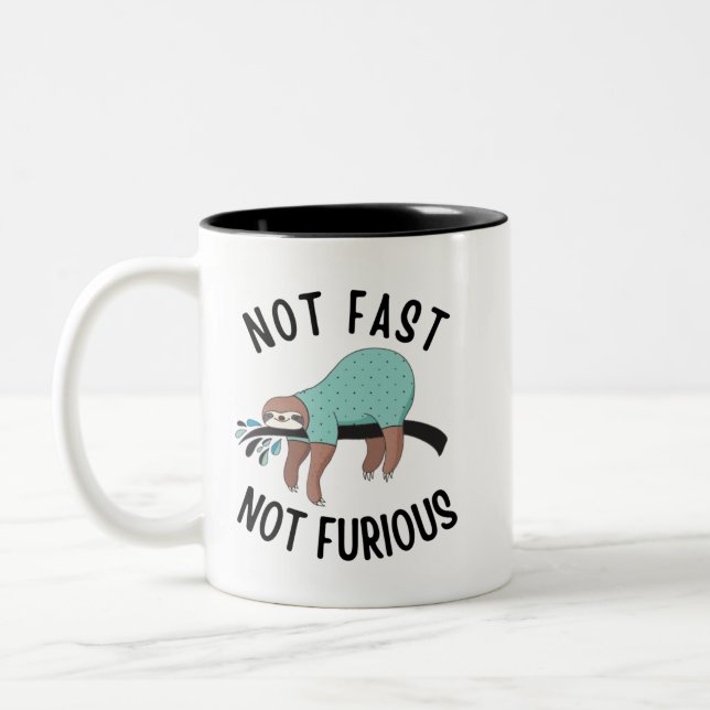 Faultier Nicht Schnell Nicht Wütend Zweifarbige Tasse (Links)