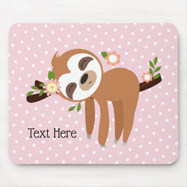 Faultier, niedliches Faultier, Tierdarstellung Mousepad (Vorne)