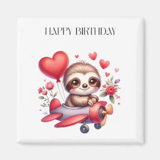 Faultier-Pilot-Geburtstag Magnet