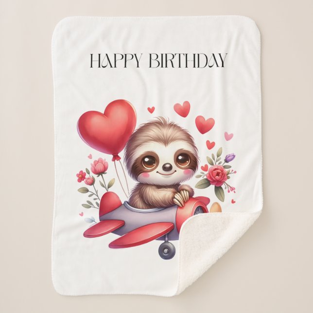 Faultier-Pilot-Geburtstag Sherpadecke (Vorderseite)