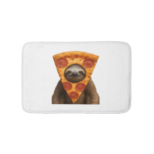 Faultier Pizza lustiger verrückter Streich Meme sü Badematte